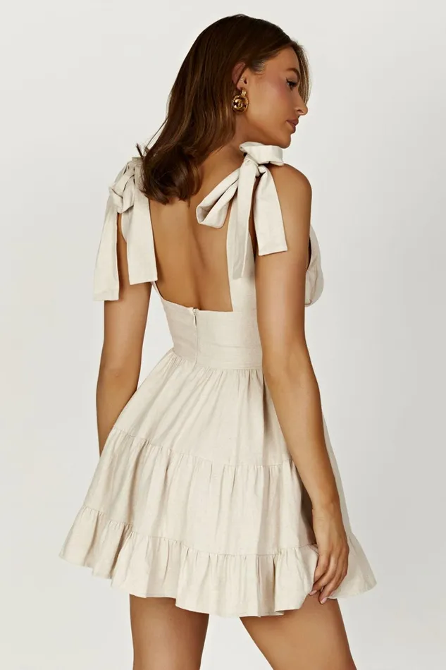 Meshki Mini Dresses Aurelia Linen Mini Dress 8211 Natural Natural 8211 Women