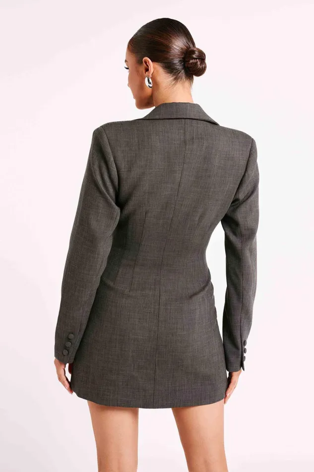 Meshki Mini Dresses Callahan Textured Blazer Dress 8211 Charcoal Charcoal 8211 Women