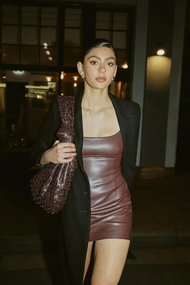 Meshki Mini Dresses Cara Faux Leather Mini Dress 8211 Dark Chocolate Dark Chocolate 8211 Women