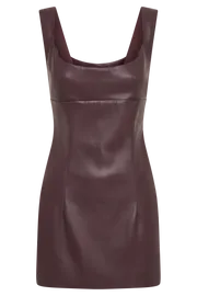 Meshki Mini Dresses Cara Faux Leather Mini Dress 8211 Dark Chocolate Dark Chocolate 8211 Women