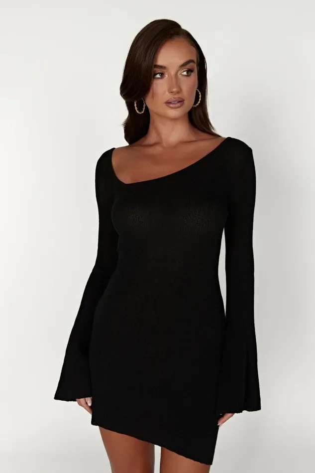 Meshki Mini Dresses Ember Dry Handle Knit Mini Dress 8211 Black Black 8211 Women