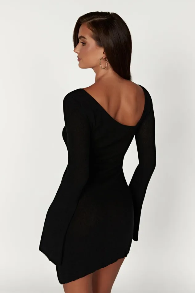Meshki Mini Dresses Ember Dry Handle Knit Mini Dress 8211 Black Black 8211 Women