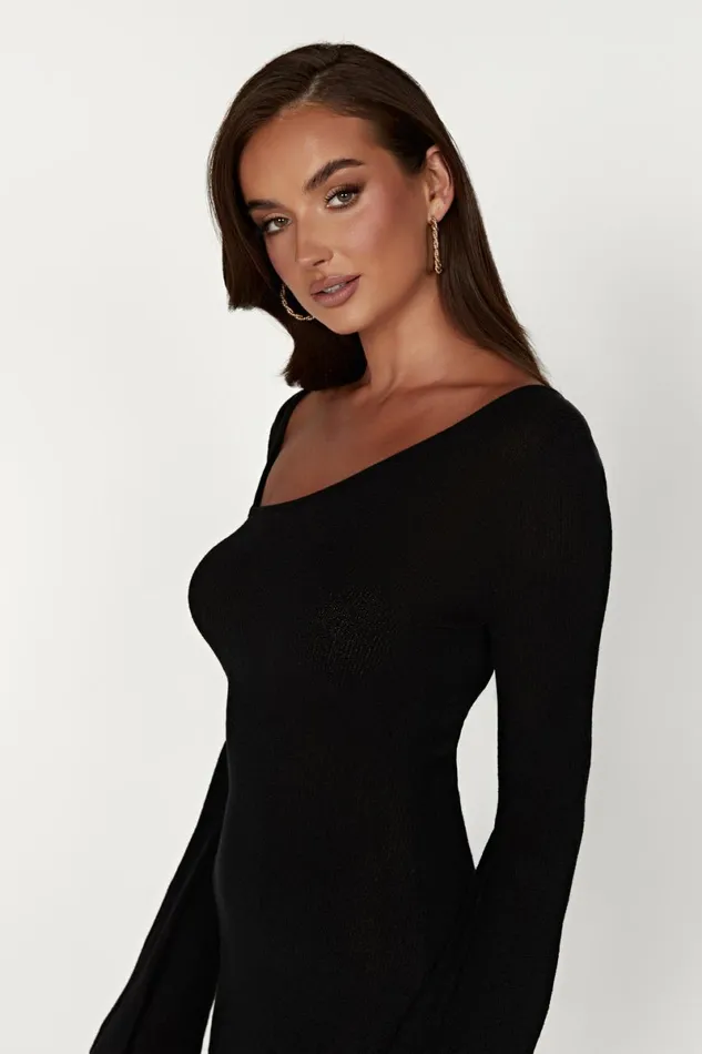Meshki Mini Dresses Ember Dry Handle Knit Mini Dress 8211 Black Black 8211 Women