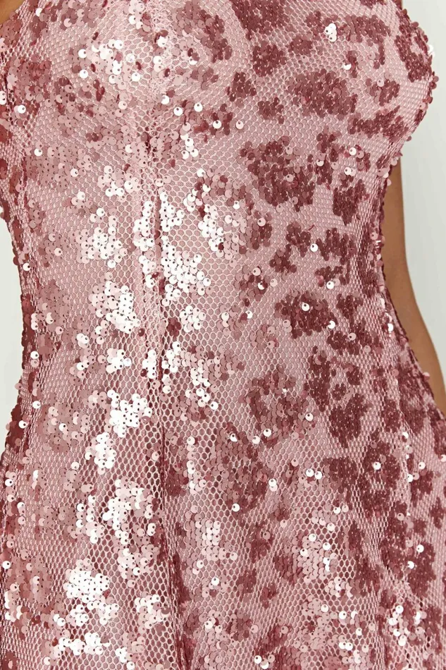 Meshki Mini Dresses Everleigh Strapless Sequin Mini Dress 8211 Blush Pink Blushpink 8211 Women