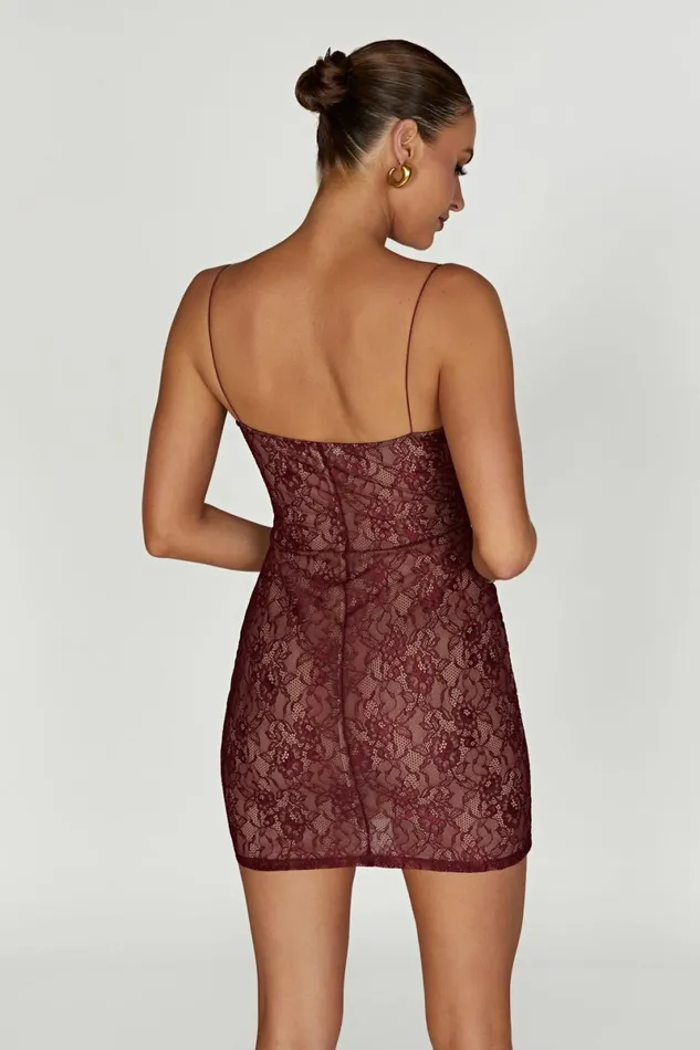 Meshki Mini Dresses Juliet Lace Mini Dress 8211 Wine Wine 8211 Women
