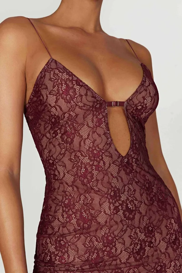 Meshki Mini Dresses Juliet Lace Mini Dress 8211 Wine Wine 8211 Women