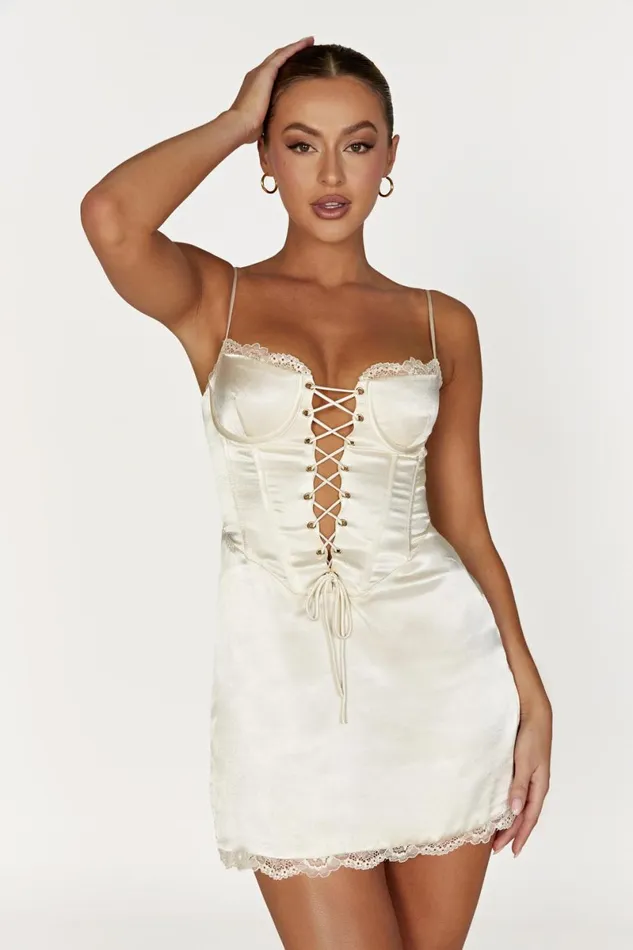 Meshki Mini Dresses Kalila Corset Mini Dress 8211 Ivory Ivory 8211 Women