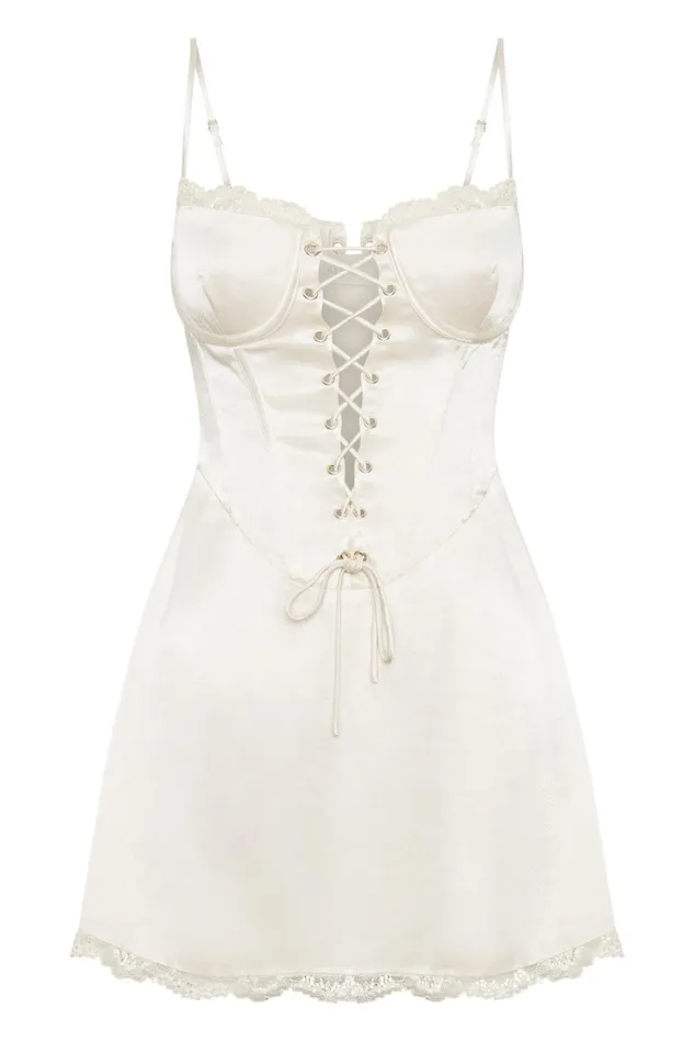 Meshki Mini Dresses Kalila Corset Mini Dress 8211 Ivory Ivory 8211 Women