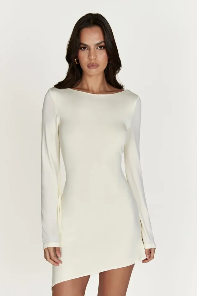 Meshki Mini Dresses Melina Long Sleeve Mini Dress 8211 Bone Bone 8211 Women
