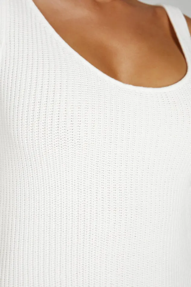 Meshki Mini Dresses Pauline Open Back Knit Mini Dress 8211 White White 8211 Women