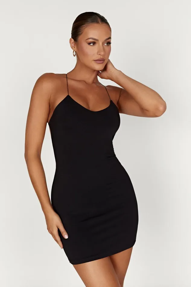Meshki Mini Dresses Sabine Recycled Nylon Mini Backless Dress 8211 Black Black 8211 Women