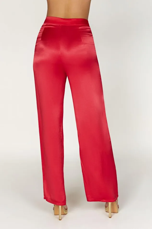 Meshki Pants Aspyn Satin Pants 8211 Red Red 8211 Women