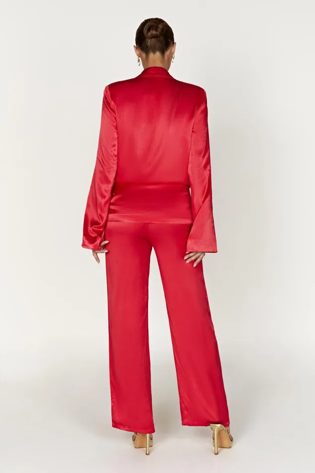 Meshki Pants Aspyn Satin Pants 8211 Red Red 8211 Women