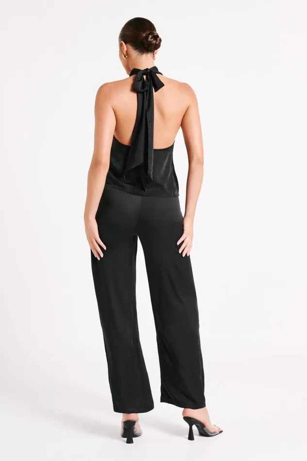 Meshki Pants Elisa Satin Straight Leg Pant 8211 Black Black 8211 Women