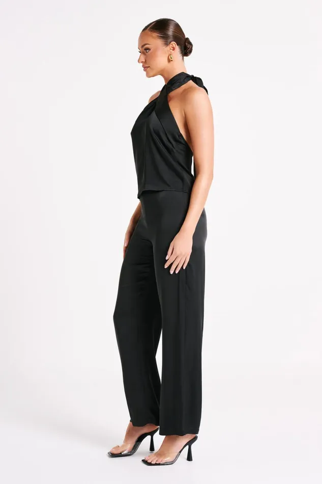 Meshki Pants Elisa Satin Straight Leg Pant 8211 Black Black 8211 Women