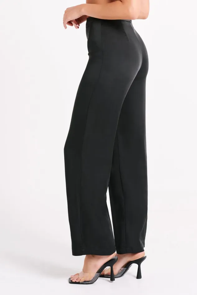 Meshki Pants Elisa Satin Straight Leg Pant 8211 Black Black 8211 Women