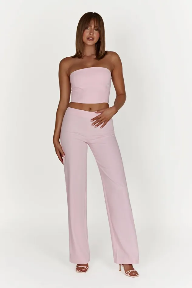Meshki Pants Laurie Low Rise Suiting Pant 8211 Blush Pink Blushpink 8211 Women