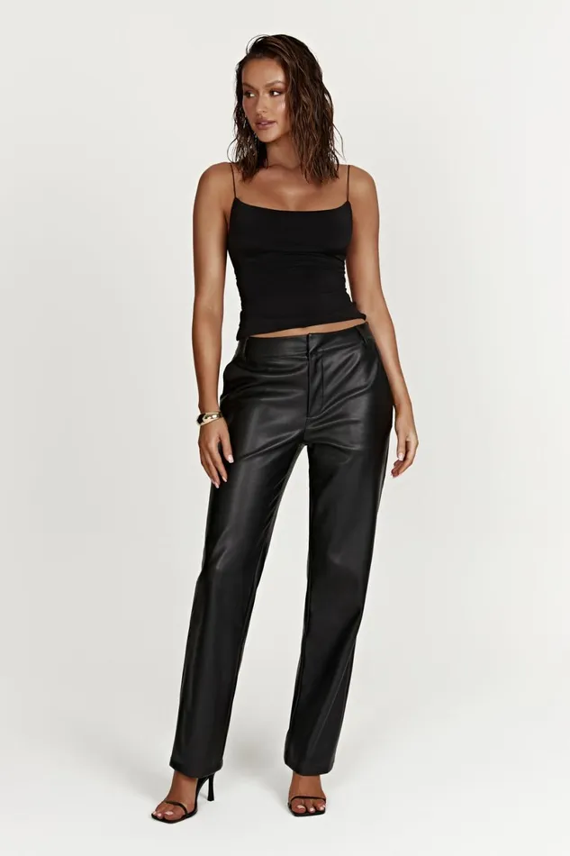Meshki Pants Matilda Slouchy Low Rise Faux Leather Pant 8211 Black Black 8211 Women Meshki Pants Matilda Slouchy Low Rise Faux Leather Pant 8211 Black Black 8211 Women