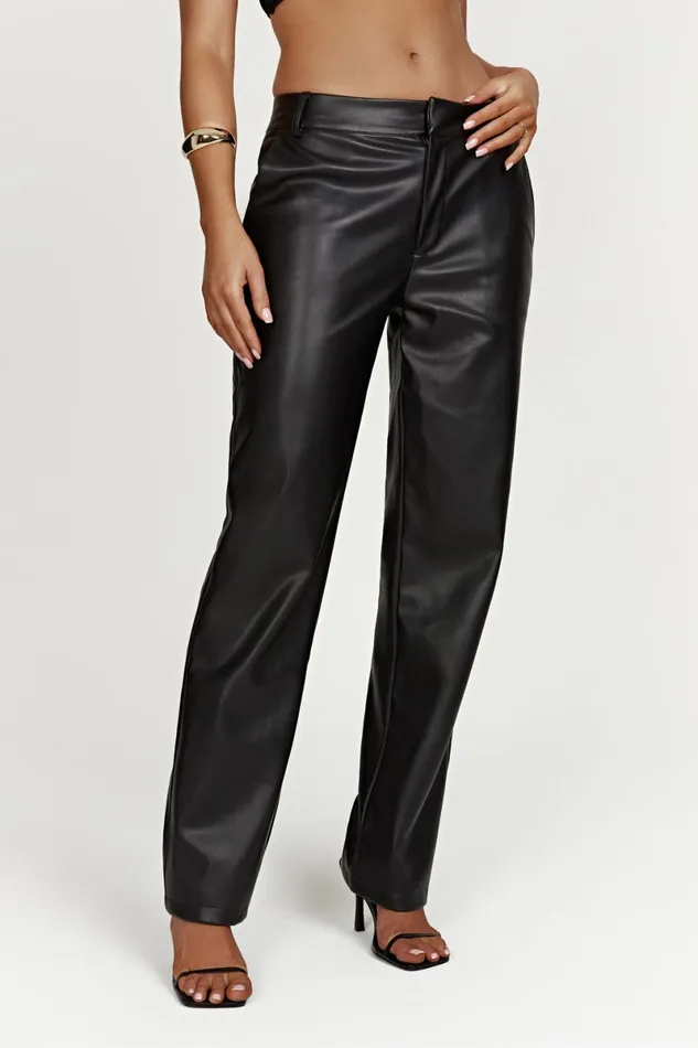 Meshki Pants Matilda Slouchy Low Rise Faux Leather Pant 8211 Black Black 8211 Women Meshki Pants Matilda Slouchy Low Rise Faux Leather Pant 8211 Black Black 8211 Women