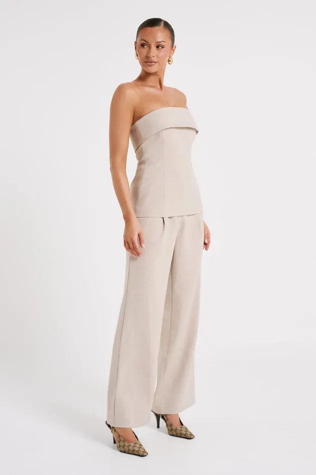 Meshki Pants Natalie Textured Wide Leg Pant 8211 Natural Natural 8211 Women