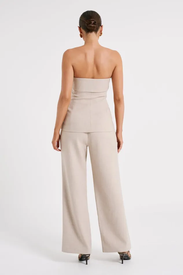 Meshki Pants Natalie Textured Wide Leg Pant 8211 Natural Natural 8211 Women