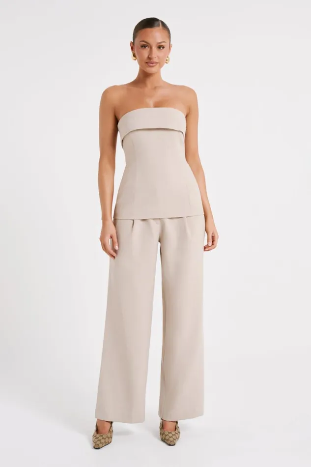 Meshki Pants Natalie Textured Wide Leg Pant 8211 Natural Natural 8211 Women