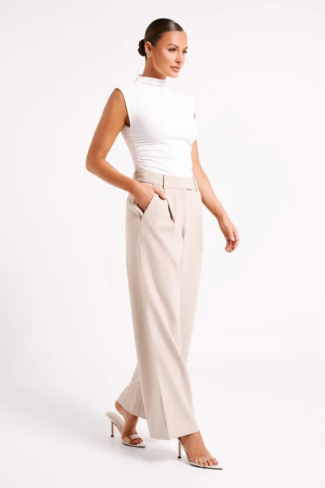 Meshki Pants Natalie Textured Wide Leg Pant 8211 Natural Natural 8211 Women