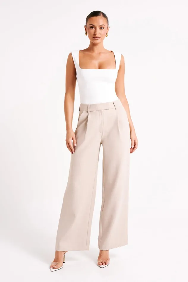 Meshki Pants Natalie Textured Wide Leg Pant 8211 Natural Natural 8211 Women
