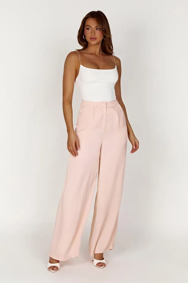 Meshki Pants Nour Satin Wide Leg Pant 8211 Apricot Apricot 8211 Women