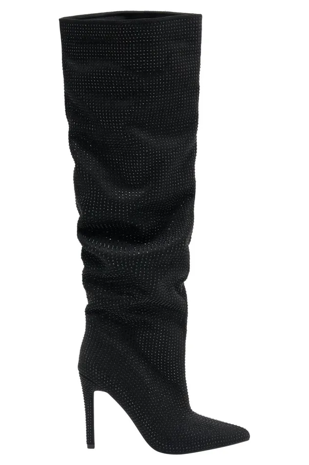 Meshki Shoes Jenner Diamante High Heel Boot 8211 Black Black 8211 Women