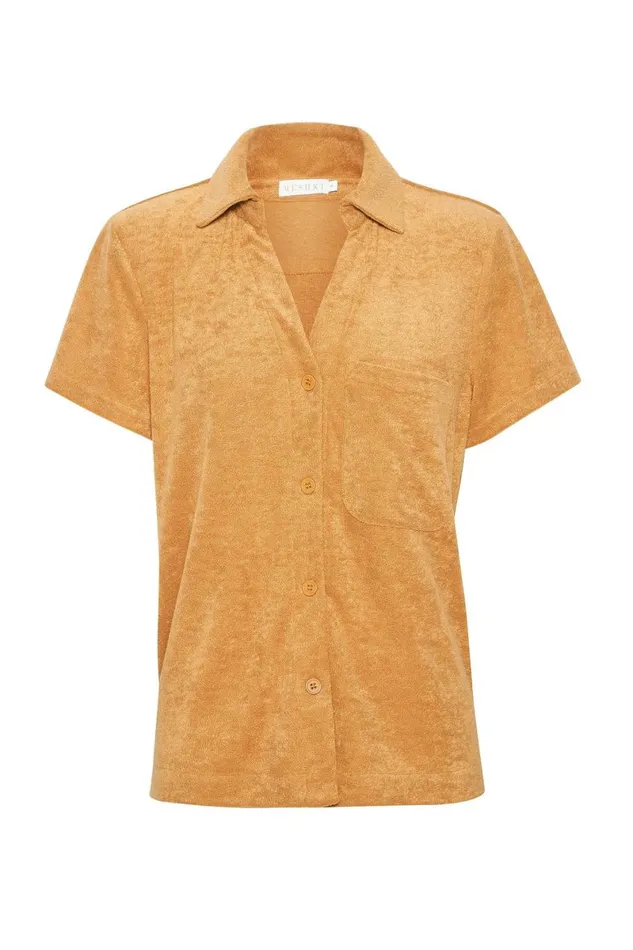 Meshki Short Sleeve Tops Marina Terry Towelling Long Shirt 8211 Biscuit Biscuit 8211 Women Meshki Short Sleeve Tops Marina Terry Towelling Long Shirt 8211 Biscuit Biscuit 8211 Women