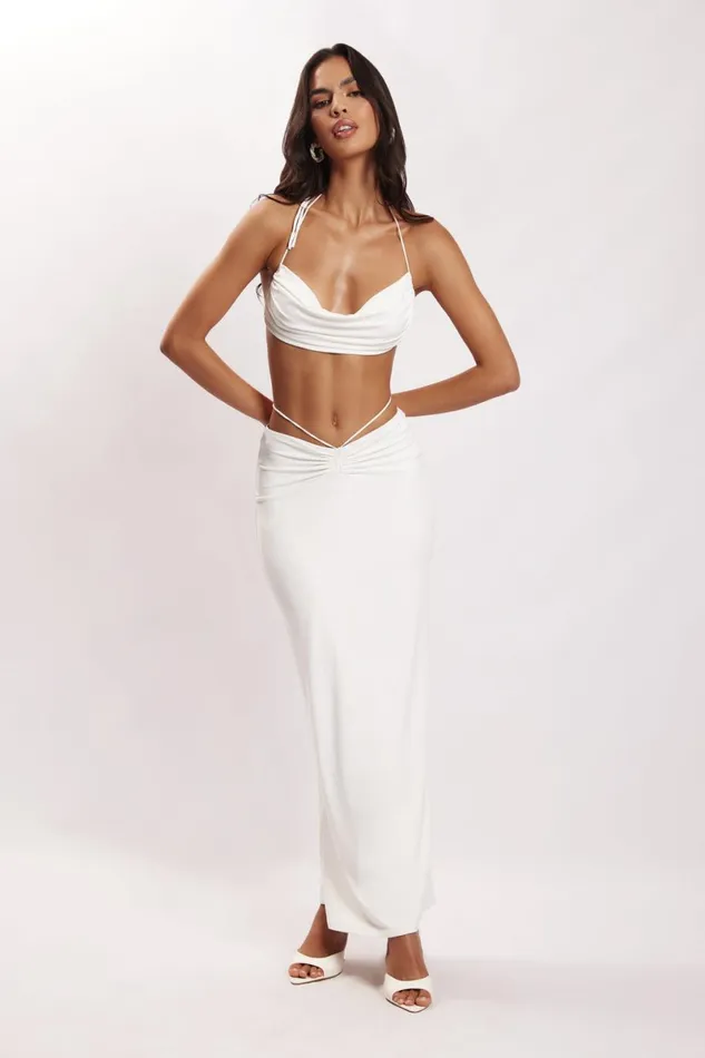 Meshki Skirts Amber Ruched Maxi Skirt 8211 White White 8211 Women Meshki Skirts Amber Ruched Maxi Skirt 8211 White White 8211 Women