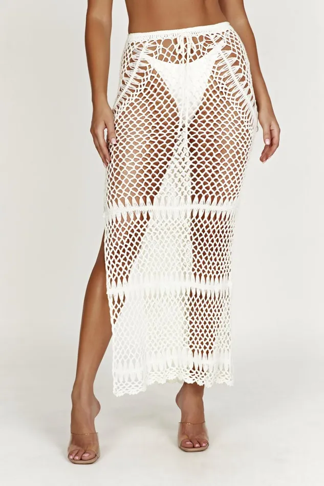 Meshki Skirts Bonnie Crochet Maxi Skirt 8211 White White 8211 Women