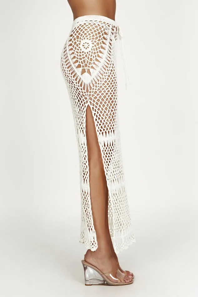 Meshki Skirts Bonnie Crochet Maxi Skirt 8211 White White 8211 Women