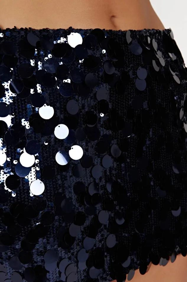 Meshki Skirts Dinah Sequin Low Rise Mini Skirt 8211 Midnight Navy Midnight Navy 8211 Women