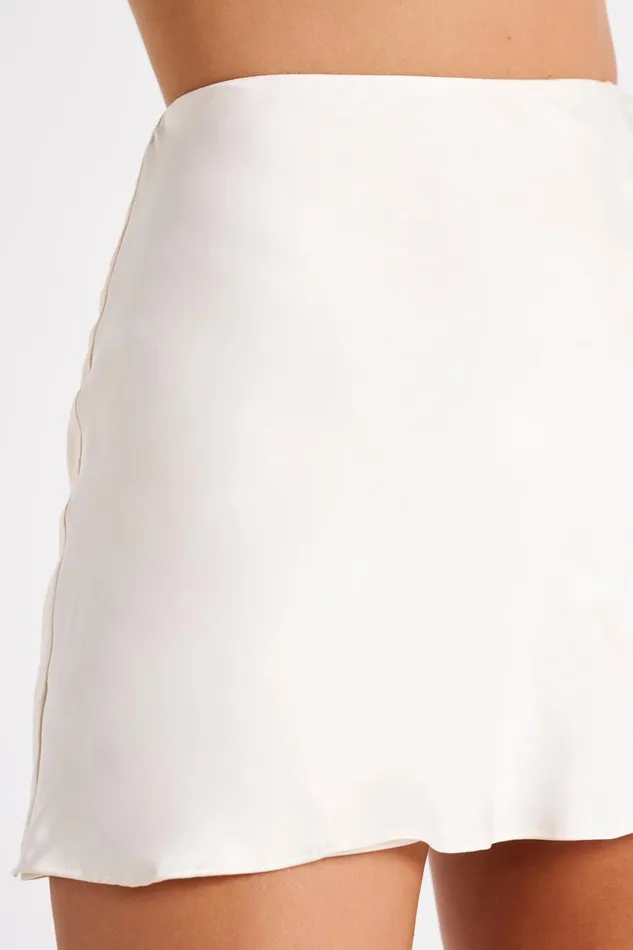 Meshki Skirts Hartley Satin Mini Skirt 8211 Ivory Ivory 8211 Women