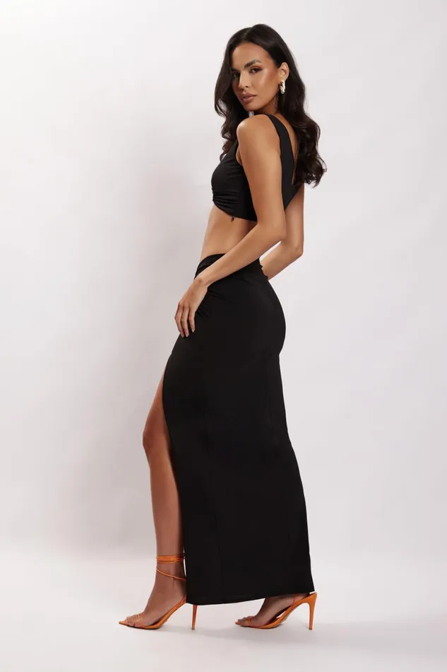 Meshki Skirts Jacqui Side Split Maxi Skirt 8211 Black Black 8211 Women Meshki Skirts Jacqui Side Split Maxi Skirt 8211 Black Black 8211 Women