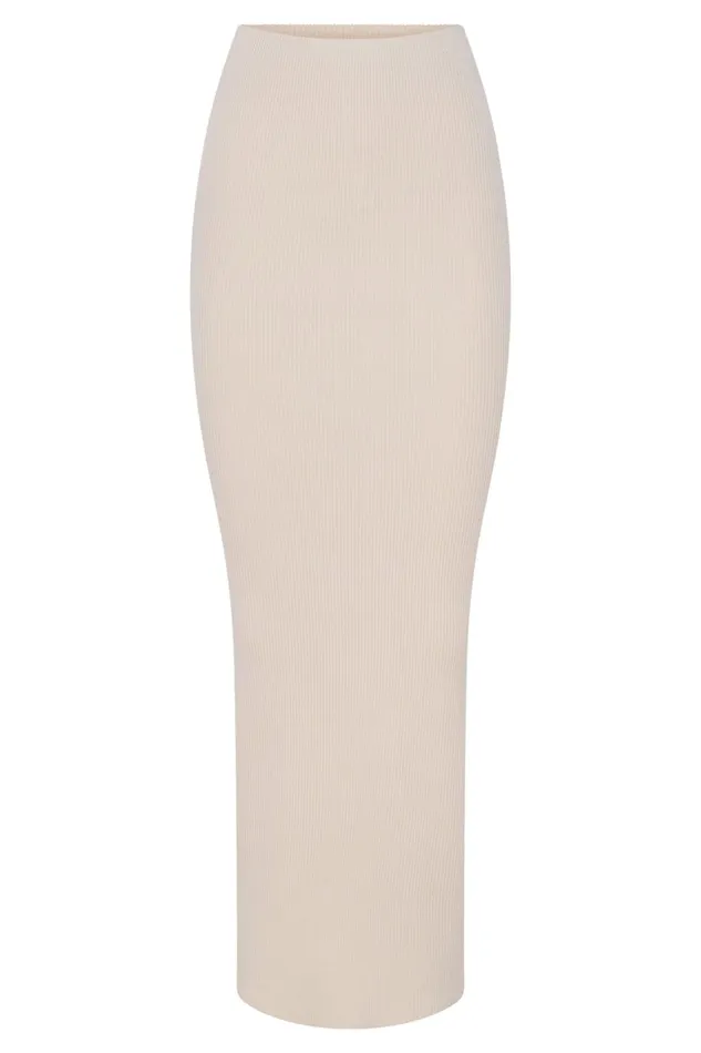 Meshki Skirts Kaesha Split Maxi Knitted Skirt 8211 Bone Bone 8211 Women