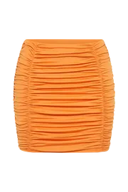 Meshki Skirts Lillian Jersey Gathered Mini Skirt 8211 Orange Orange 8211 Women