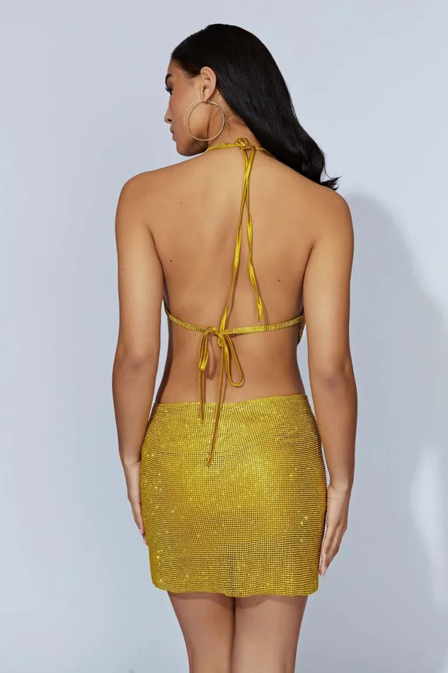 Meshki Skirts Marlena Glomesh Mini Skirt 8211 Chartreuse Chartreuse 8211 Women
