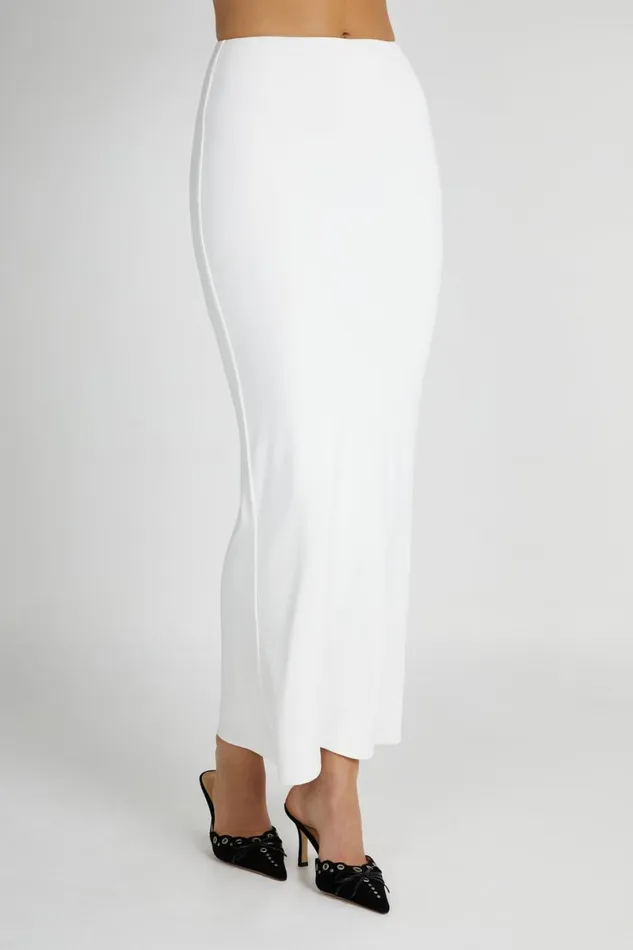 Meshki Skirts Olympia Recycled Nylon Fishtail Maxi Skirt 8211 White White 8211 Women