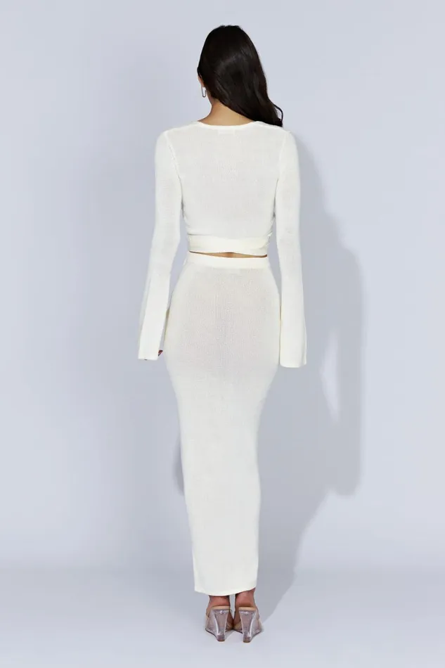 Meshki Skirts Petra Knit Split Maxi Skirt 8211 Off White Offwhite 8211 Women Meshki Skirts Petra Knit Split Maxi Skirt 8211 Off White Offwhite 8211 Women