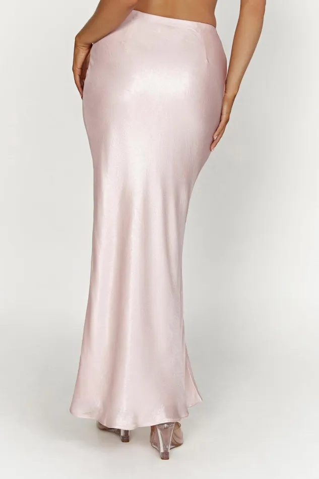 Meshki Skirts Raine Satin Maxi Skirt 8211 Blush Pink Blushpink 8211 Women