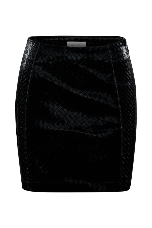 Meshki Skirts Reagan Crosshatch Faux Leather Mini Skirt 8211 Black Black 8211 Women Meshki Skirts Reagan Crosshatch Faux Leather Mini Skirt 8211 Black Black 8211 Women