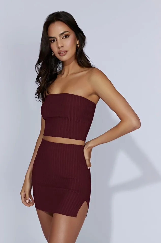 Meshki Skirts Shiloh Low Rise Knit Mini Skirt 8211 Cherry Chocolate Cherrychocolate 8211 Women Meshki Skirts Shiloh Low Rise Knit Mini Skirt 8211 Cherry Chocolate Cherrychocolate 8211 Women