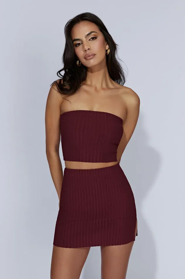 Meshki Skirts Shiloh Low Rise Knit Mini Skirt 8211 Cherry Chocolate Cherrychocolate 8211 Women Meshki Skirts Shiloh Low Rise Knit Mini Skirt 8211 Cherry Chocolate Cherrychocolate 8211 Women