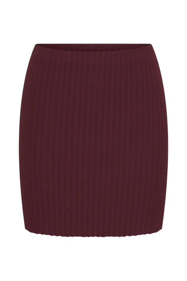 Meshki Skirts Shiloh Low Rise Knit Mini Skirt 8211 Cherry Chocolate Cherrychocolate 8211 Women Meshki Skirts Shiloh Low Rise Knit Mini Skirt 8211 Cherry Chocolate Cherrychocolate 8211 Women