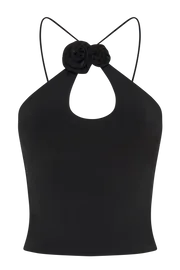 Meshki Sleeveless Tops Adeline Rose Halter Top 8211 Black Black 8211 Women