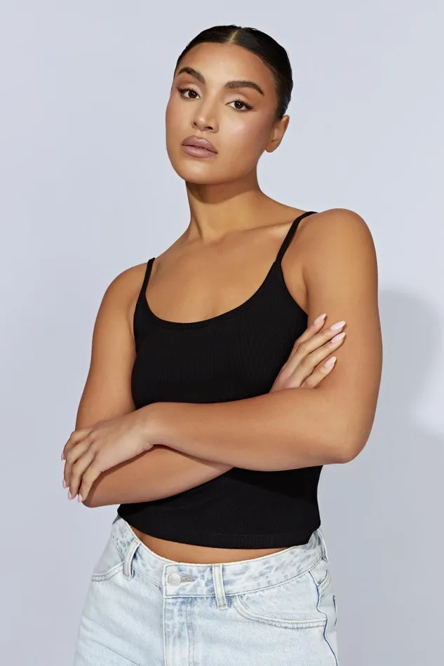 Meshki Sleeveless Tops Alexis Ribbed Cami Longline Top 8211 Black Black 8211 Women Meshki Sleeveless Tops Alexis Ribbed Cami Longline Top 8211 Black Black 8211 Women