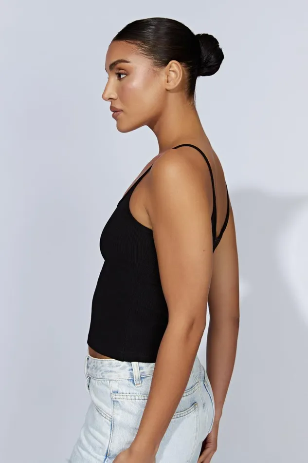 Meshki Sleeveless Tops Alexis Ribbed Cami Longline Top 8211 Black Black 8211 Women Meshki Sleeveless Tops Alexis Ribbed Cami Longline Top 8211 Black Black 8211 Women